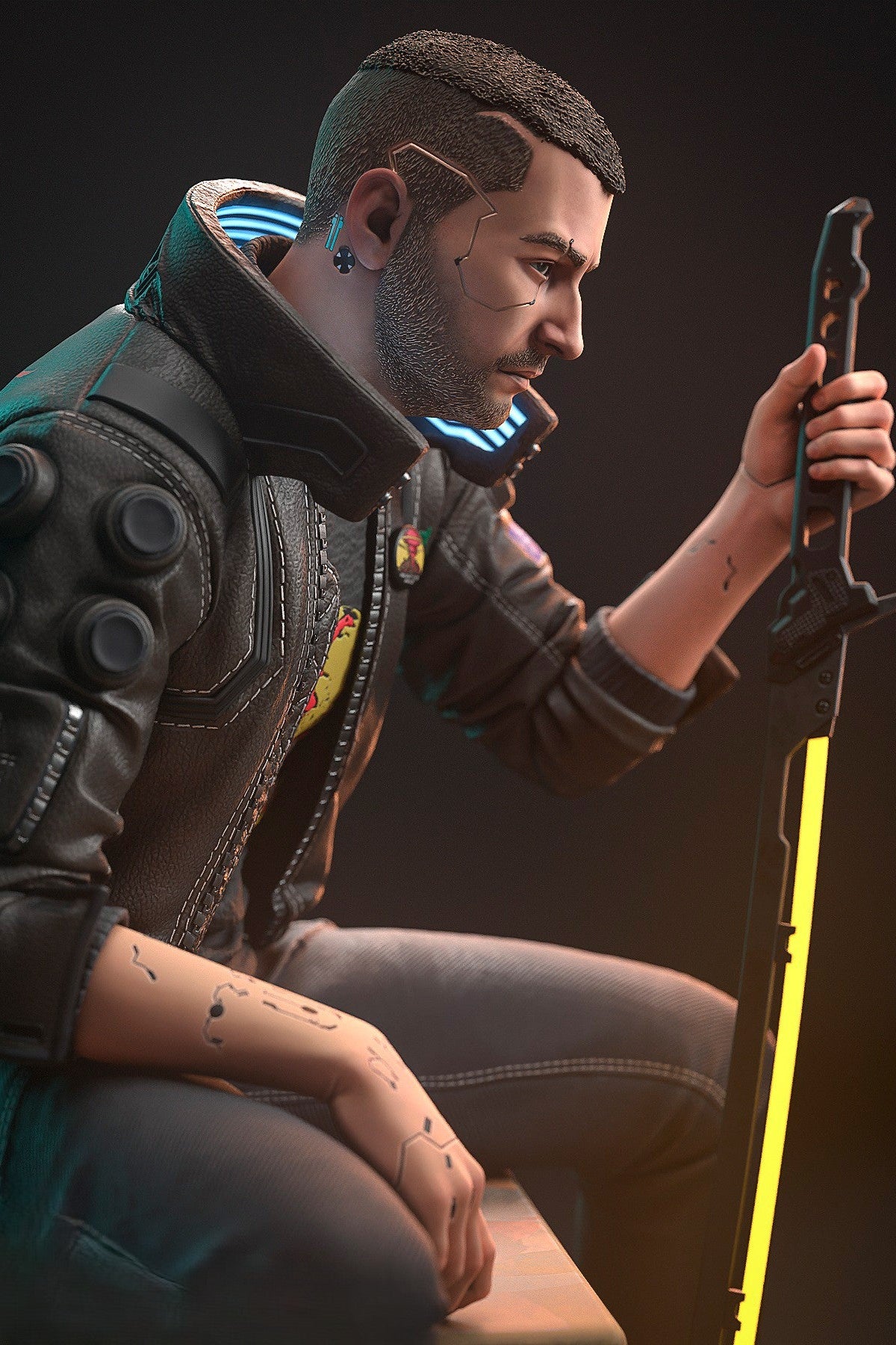 Male V | Cyberpunk 2077 | Fan Art | Fully Magnetized Collectible Figurine