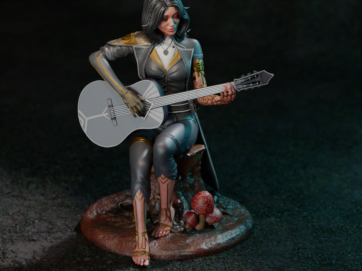 Lune with Guitar | Clair Obscur: Expedition 33 | Fan Art | Fully Magnetized Figurine