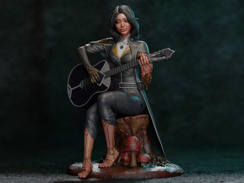 Lune with Guitar | Clair Obscur: Expedition 33 | Fan Art | Fully Magnetized Figurine