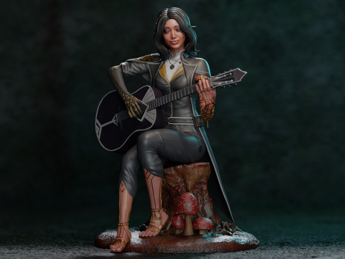 Lune with Guitar | Clair Obscur: Expedition 33 | Fan Art | Fully Magnetized Figurine