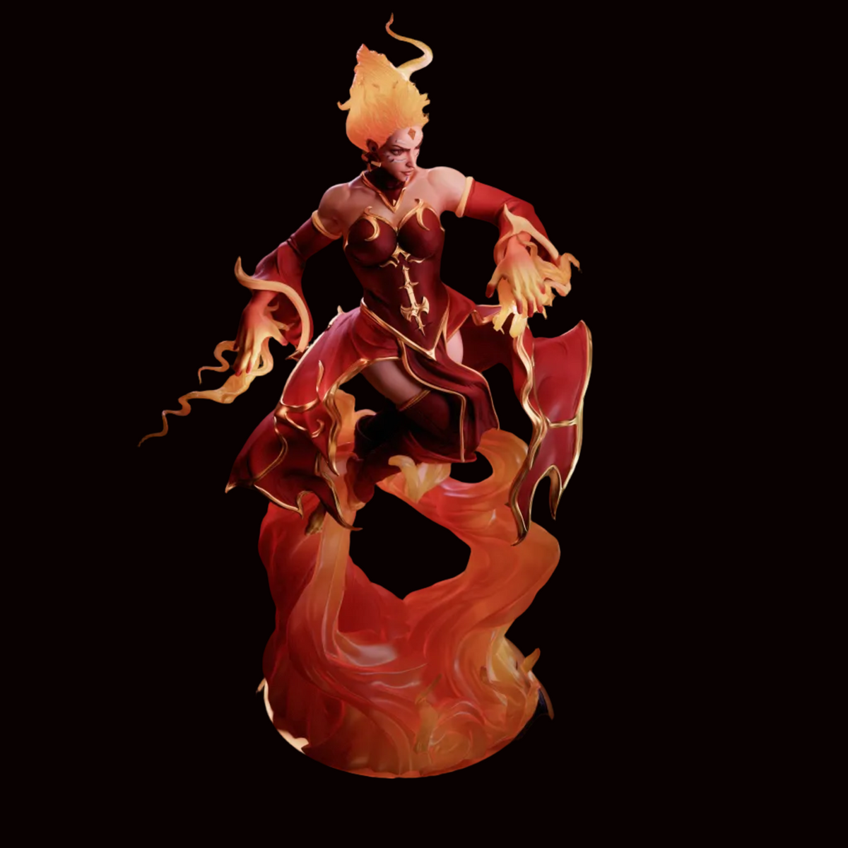 Lina | Slayer | Dota 2 | Gaming Collectible | Fan Art | Fully Magnetized Figurine