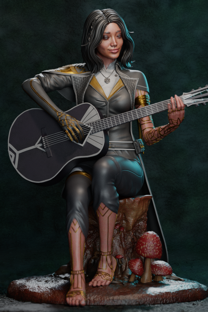 Lune with Guitar | Clair Obscur: Expedition 33 | Fan Art | Fully Magnetized Figurine