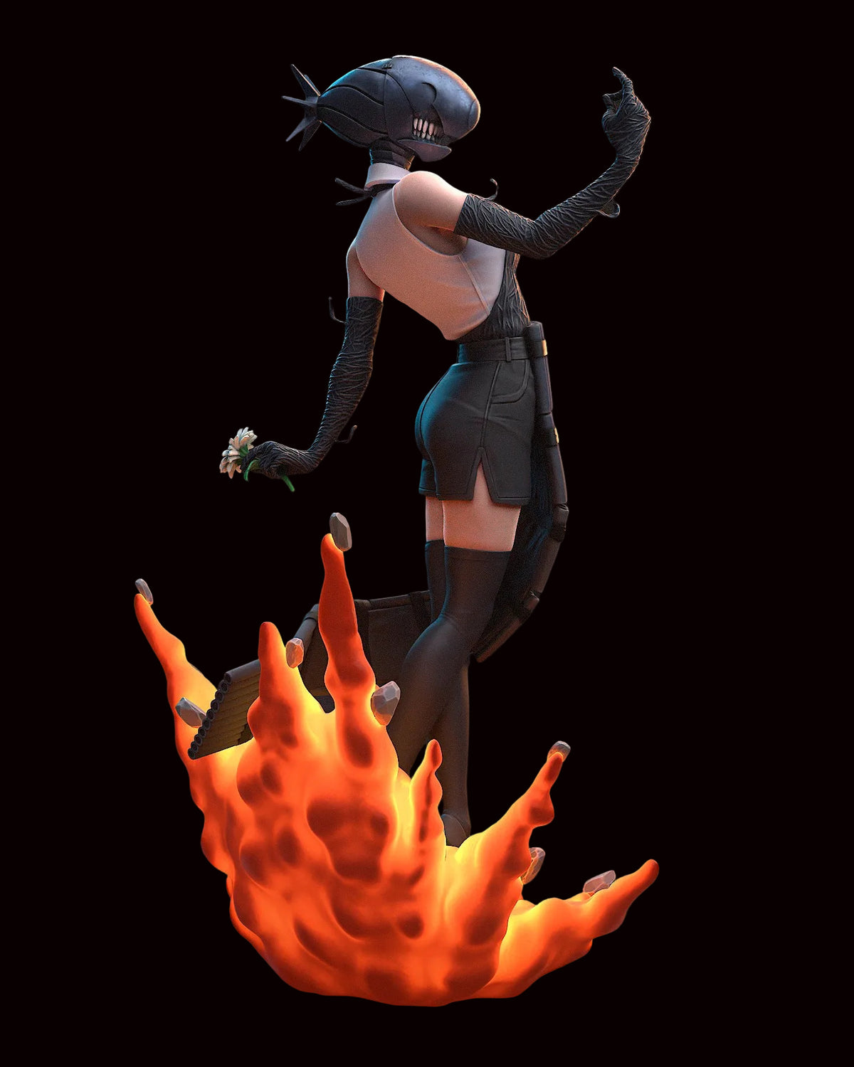 Reze (Bomb Devil) | Chainsaw Man | Fan Art | Fully Magnetized Figurine