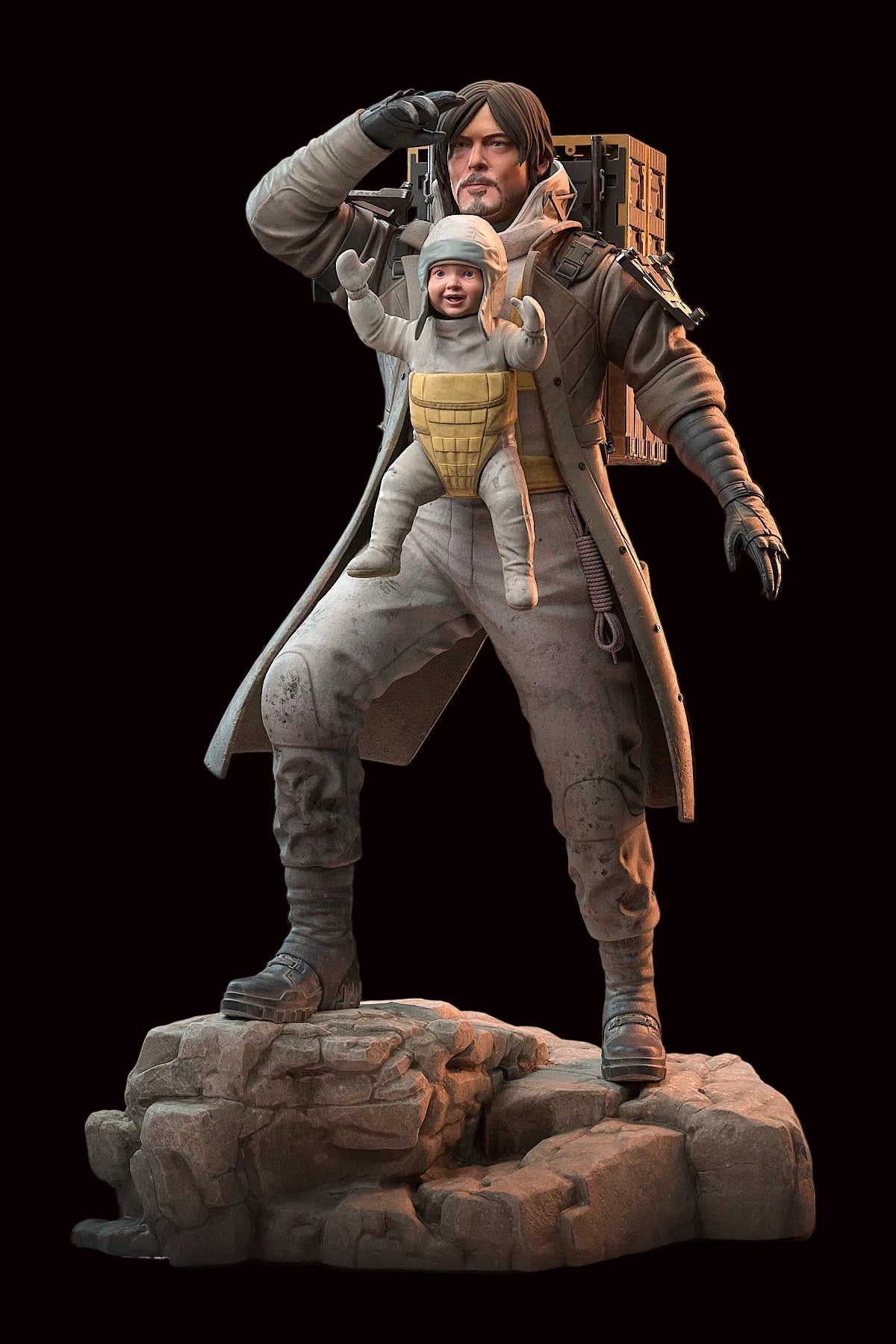 Sam Porter Bridges & Lou (BB) | Death Stranding 2: On The Beach | Fan Art | Fully Magnetized Figurine