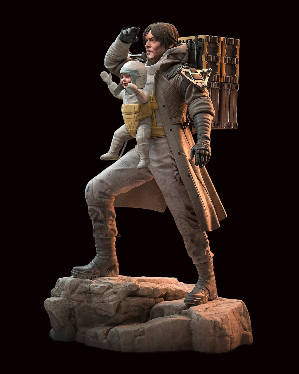 Sam Porter Bridges & Lou (BB) | Death Stranding 2: On The Beach | Fan Art | Fully Magnetized Figurine