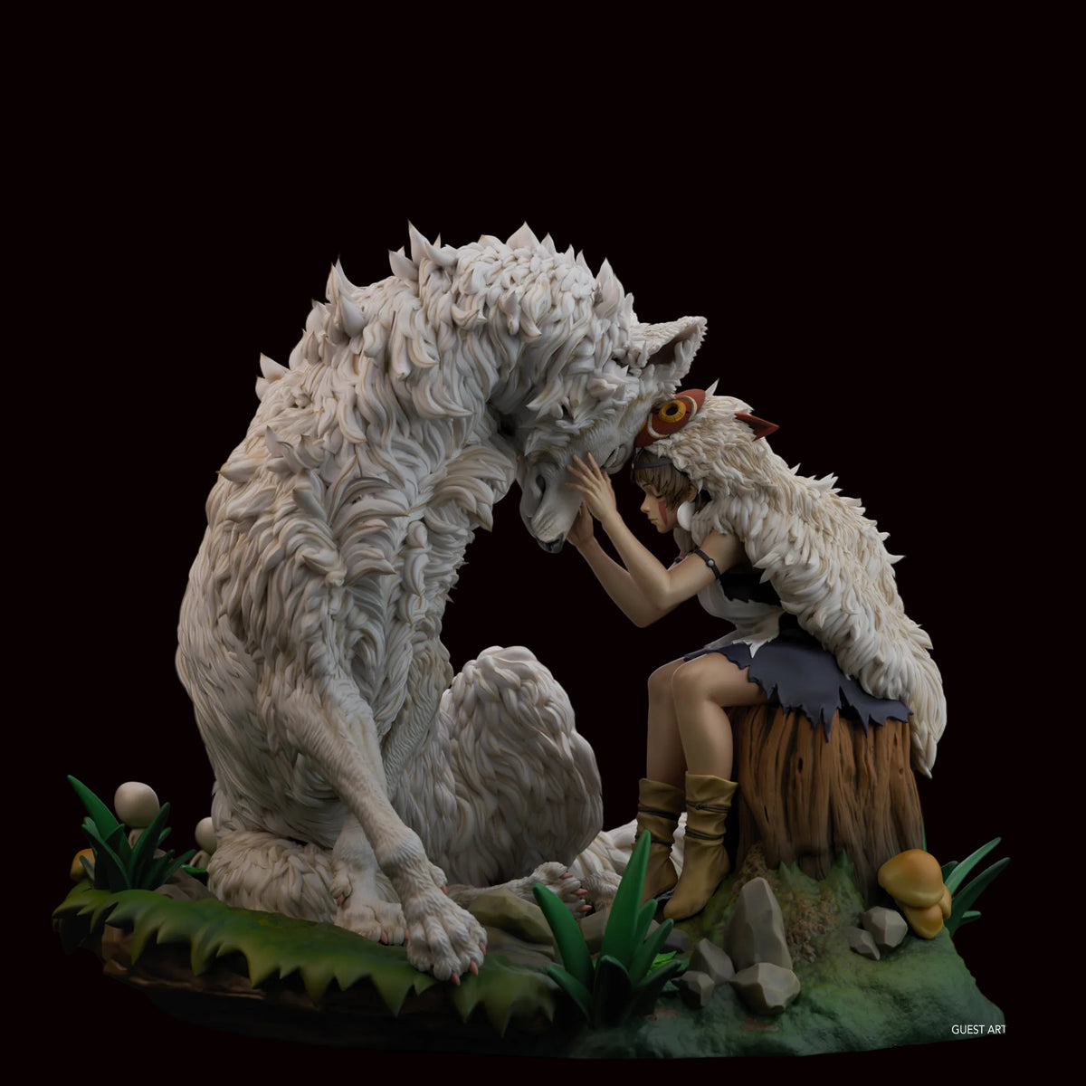 Princess Mononoke & Moro | Princess Mononoke | Fan Art | Fully Magnetized Figurine