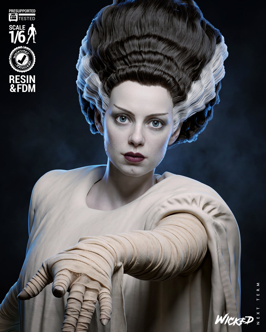 Bride of Frankenstein | Universal Monsters | Fan Art | Fully Magnetized Figurine