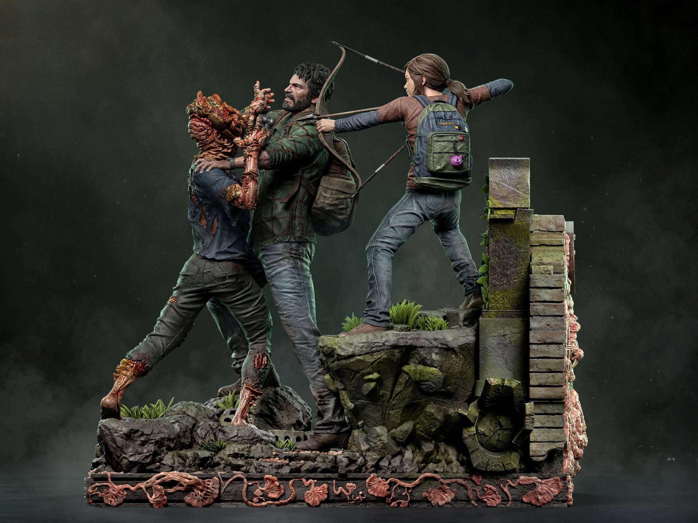 Collectible Joel, Ellie & Clicker 1/6 Scale Diorama Figurine | The Last of Us | Fan Art