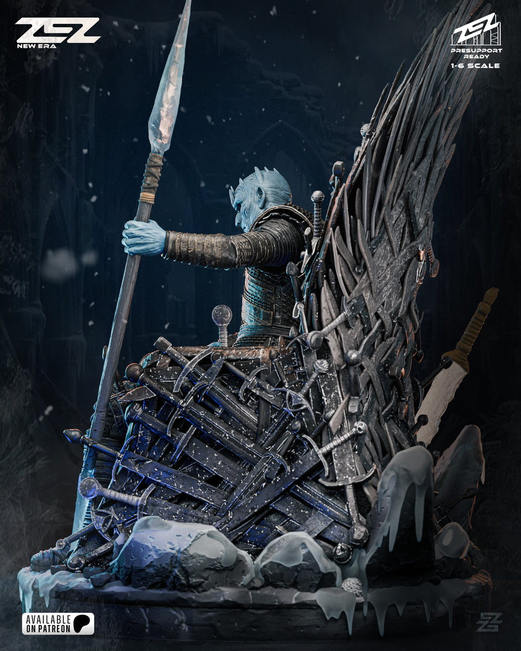 Night King on Iron Throne | Game of Thrones | Fan Art | Fully Magnetized Collectible Diorama