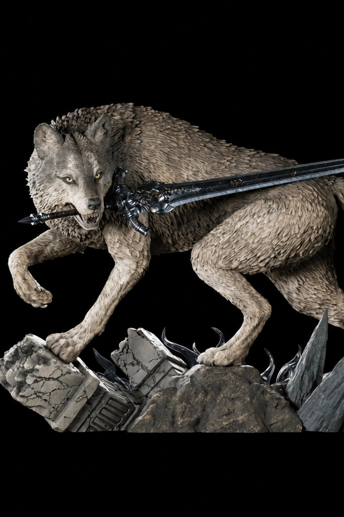 Great Grey Wolf Sif | Dark Souls | Fan Art | Fully Magnetized Collectible Figurine
