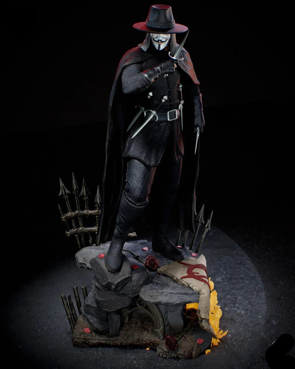 V for Vendetta | V | Movie Collectible | Fan Art | Fully Magnetized Figurine